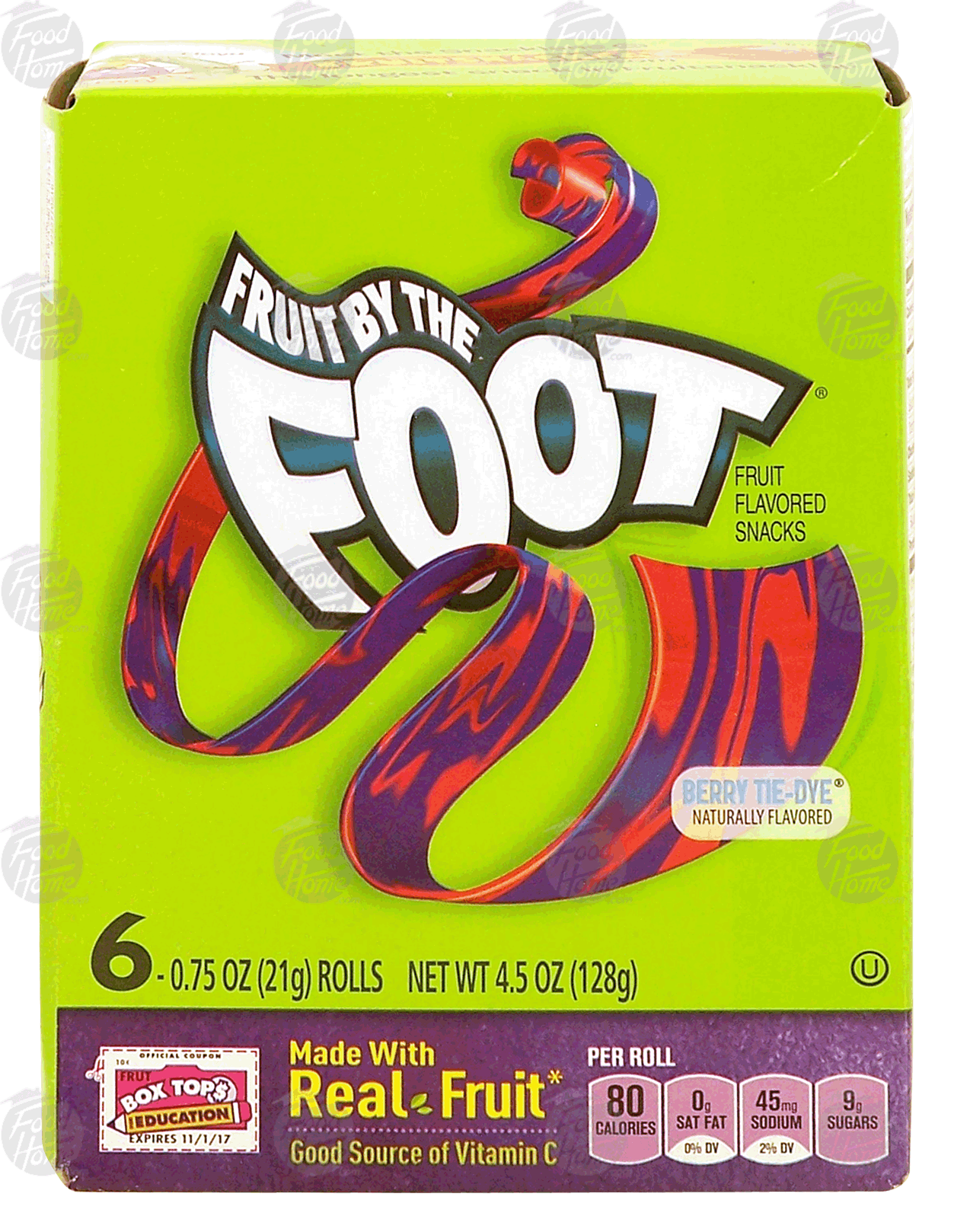 Betty Crocker Fruit By The Foot berry tie-dye fruit flavored snacks, 6-rolls Full-Size Picture